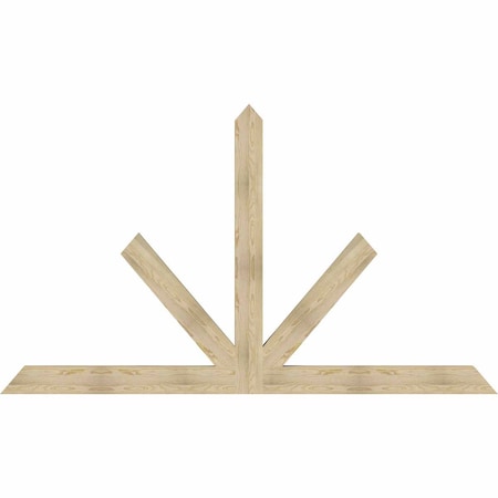 Ekena Millwork Saratoga Rough Sawn Timber Gable Bracket, Douglas Fir, 108"W x 63"H x 4"D x 6"F, 14/12 Pitch GBW108X63X0406SAR00RDF